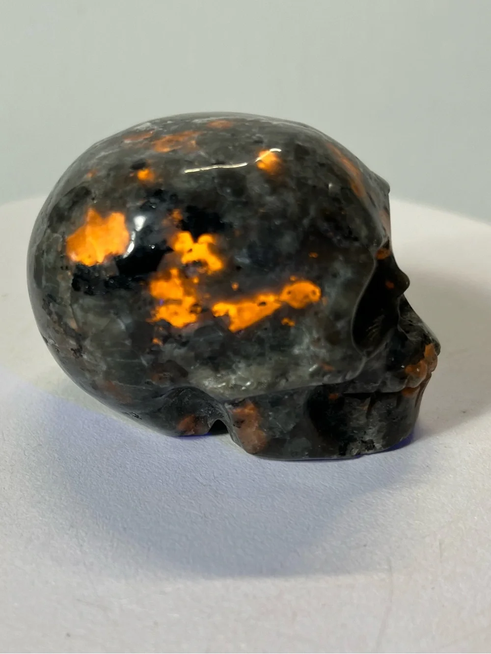 Carved Skulls-choice of one Que Sera,Strawberry Quartz, Sodalite Syenite